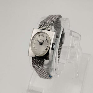 I Like Mikes Mid Century Modern Watches Timex Unisex Silver Tone Watch, Oval Dial, Adjustable Mesh Strap