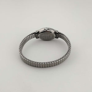 I Like Mikes Mid Century Modern Watches Timex Unisex Silver Tone Watch, Oval Dial, Stretch Strap