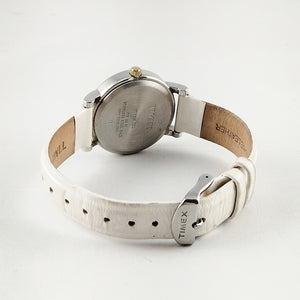 I Like Mikes Mid Century Modern Watches Timex Unisex Watch, Large Face, White Leather Strap