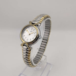 I Like Mikes Mid Century Modern Watches Timex Women's Petite Watch, Silver and Gold Tone, Stretch Strap