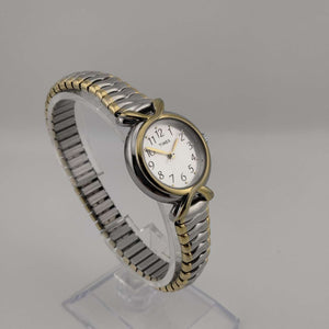 I Like Mikes Mid Century Modern Watches Timex Women's Petite Watch, Silver and Gold Tone, Stretch Strap