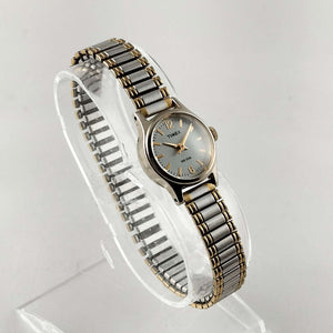 I Like Mikes Mid Century Modern Watches Timex Women's Petite Watch, Silver and Gold Tone, Stretch Strap