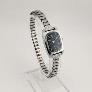I Like Mikes Mid Century Modern Watches Timex Women's Silver Tone Watch, Black Oval Dial, Stretch Strap