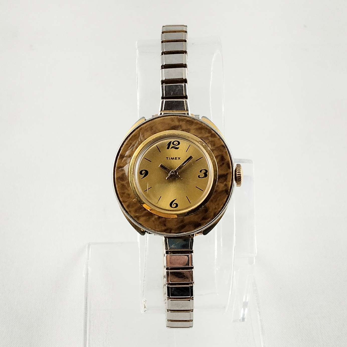 I Like Mikes Mid Century Modern Watches Timex Women's Watch, Gold Tone Dial, Stretch Strap