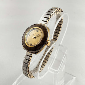 I Like Mikes Mid Century Modern Watches Timex Women's Watch, Gold Tone Dial, Stretch Strap