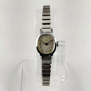 I Like Mikes Mid Century Modern Watches Timex Women's Watch, Oval Dial, Silver Tone, Stretch Strap