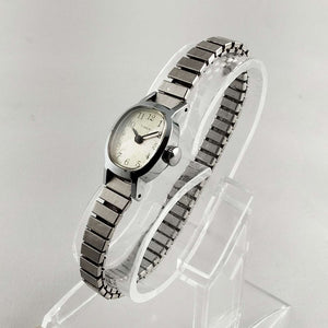 I Like Mikes Mid Century Modern Watches Timex Women's Watch, Oval Dial, Silver Tone, Stretch Strap