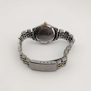 I Like Mikes Mid Century Modern Watches Unisex Citizen Silver Tone Watch, Gold Tone Accents, Round Dial, Date and Day, Link Strap