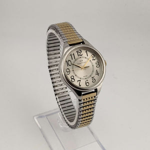 I Like Mikes Mid Century Modern Watches Viewpoint Men's Mixed Metal Watch, Round Dial, Stretch Strap
