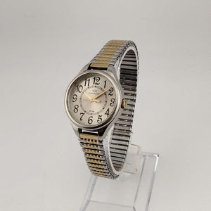 I Like Mikes Mid Century Modern Watches Viewpoint Men's Mixed Metal Watch, Round Dial, Stretch Strap