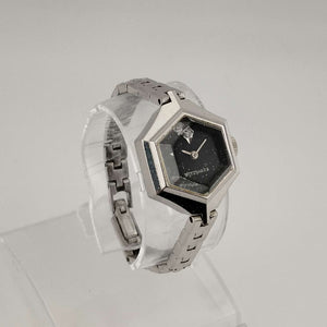 I Like Mikes Mid Century Modern Watches Wittnauer Petite Silver Tone Watch, Large Hexagonal Dial, Link Strap