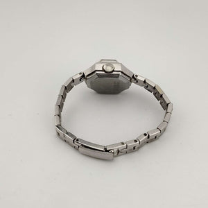 I Like Mikes Mid Century Modern Watches Wittnauer Petite Silver Tone Watch, Large Hexagonal Dial, Link Strap