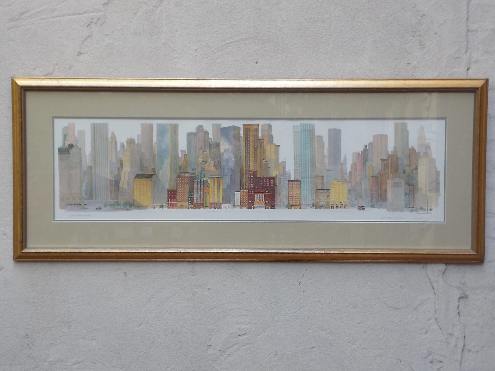 I Like Mikes Mid Century Modern West 57th Street by Leonard Weber, From the Townscape Series, Signed and Framed