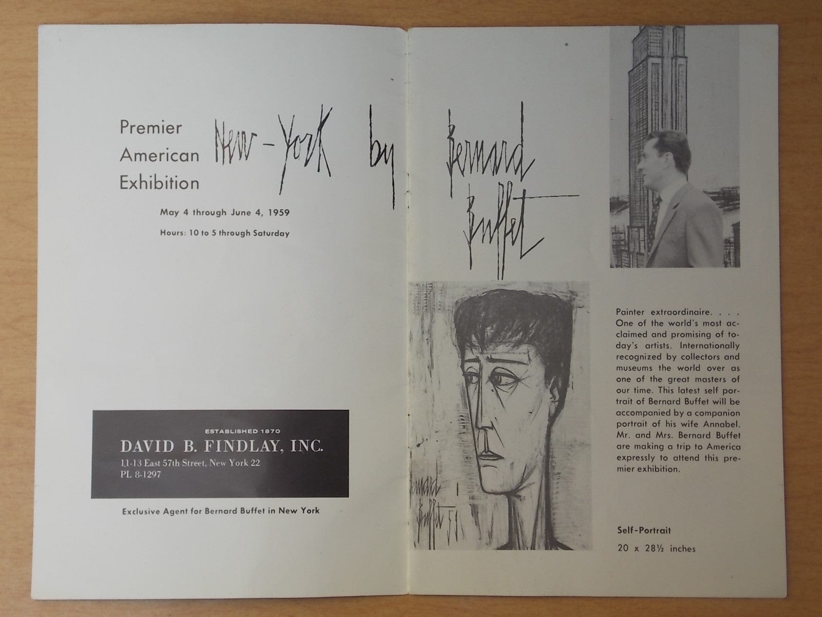 lathanboyce Wall Decor & Art Bernard Buffet New York Exhibition Program 1959