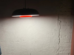 Sleek Red UFO Flying Saucer Metal Pendant Lamp